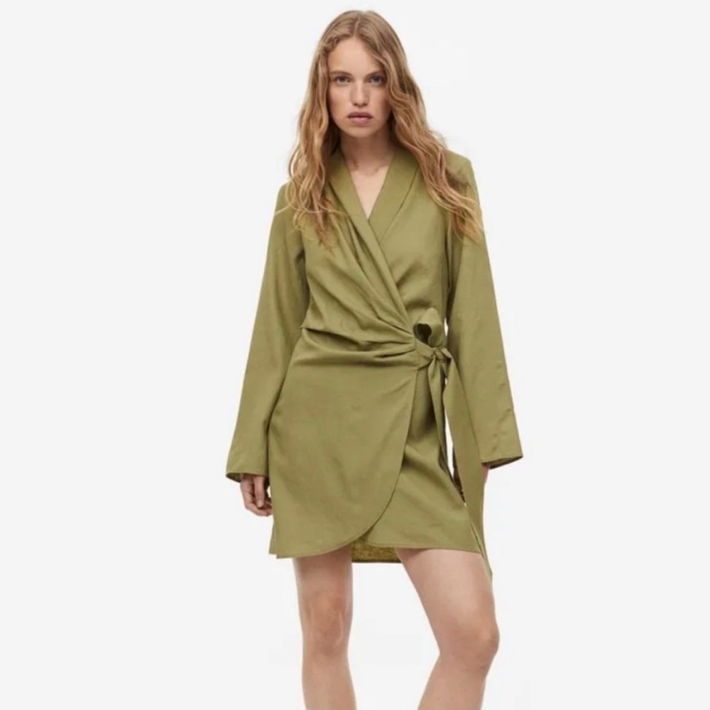 H&M Linen-Blend Wrap Dress